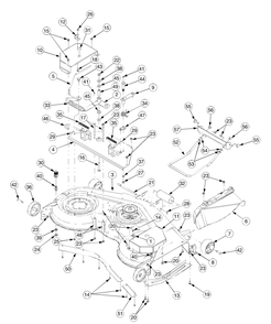Deck Assembly 50 Inch Diagram and Parts List for GT2550 K015-Before-13A2C7P710 Cub Cadet Lawn Tractor